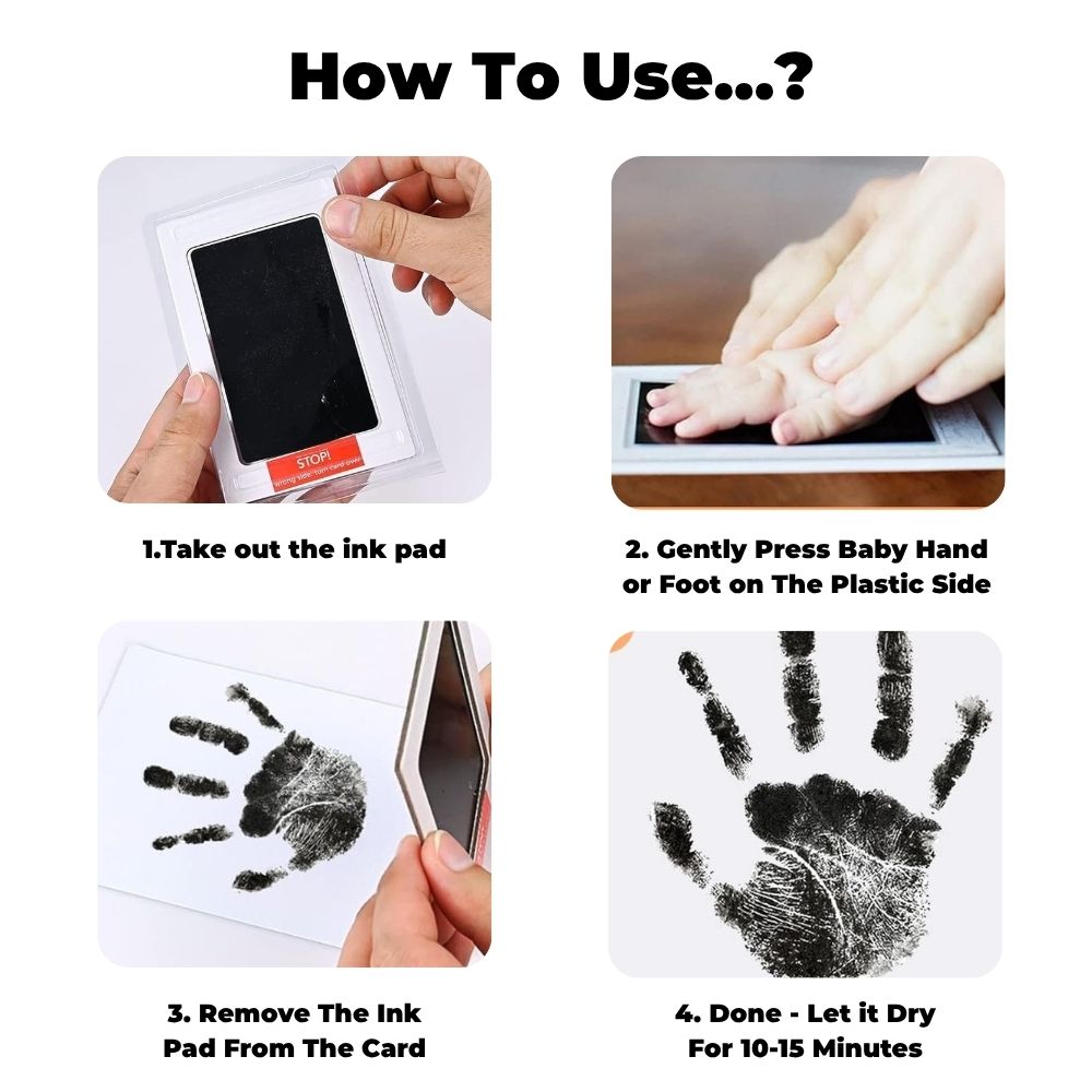 Inkless Baby Foot & Hands Print Kit (Including Cards and Inkpad)