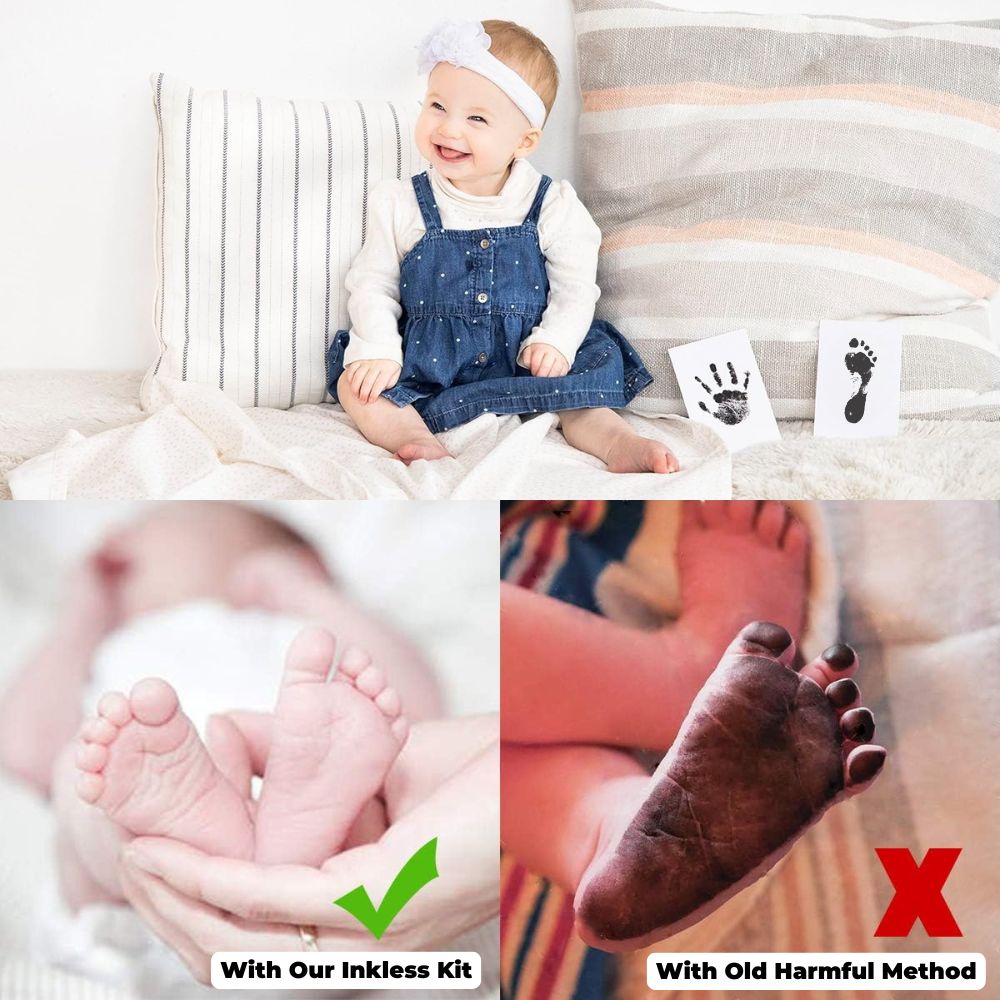Inkless Baby Foot & Hands Print Kit (Including Cards and Inkpad)